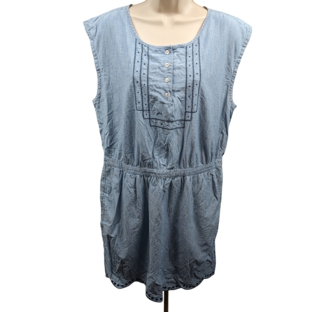 Tommy Hilfiger Sleeveless Chambray Dress Sz XL